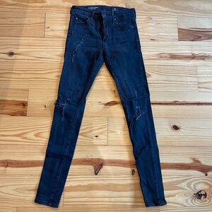 AG Farrah Skinny Jeans High Waisted Distressed